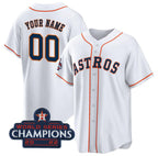 Custom Houston Astros Active Player White CONTON 2022 World Series Champions Cool Base Stitched Jersey