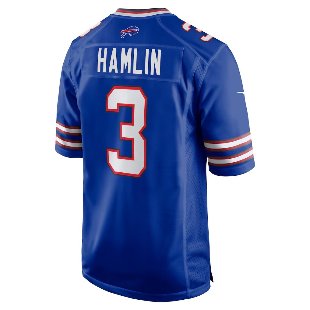 B.Bills #3 Damar Hamlin Royal CONTON Game Jersey