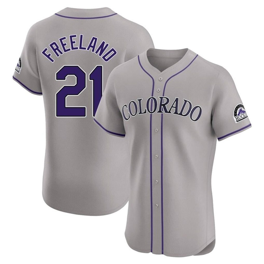 Colorado Rockies #21 Kyle Freeland Player Gray CONTON Limited Elite Home Stitched Jerseys