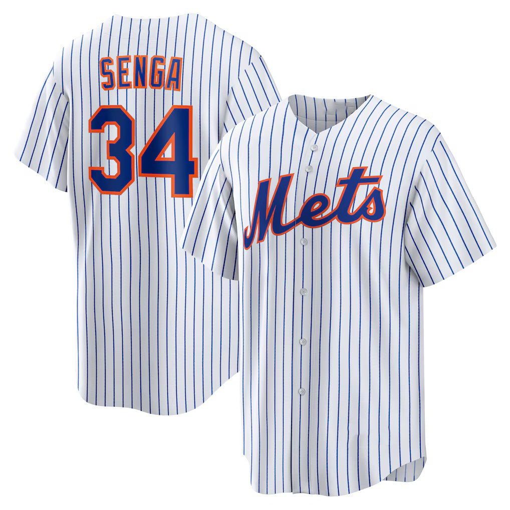 New York Mets #34 Kodai Senga White-Royal CONTON Home Replica Player Jersey