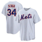 New York Mets #34 Kodai Senga White-Royal CONTON Home Replica Player Jersey
