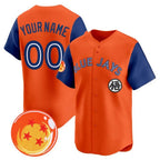 Custom Toronto Blue Jays x Dragon Ball Royal Orange CONTON Vapor Premier Limited Jersey - All Stitched