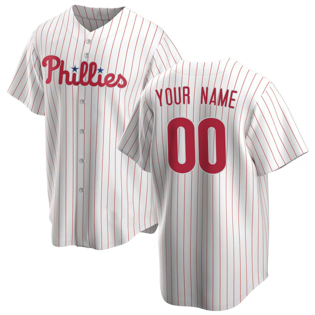 Custom Philadelphia Phillies White CONTON Home Replica Jersey
