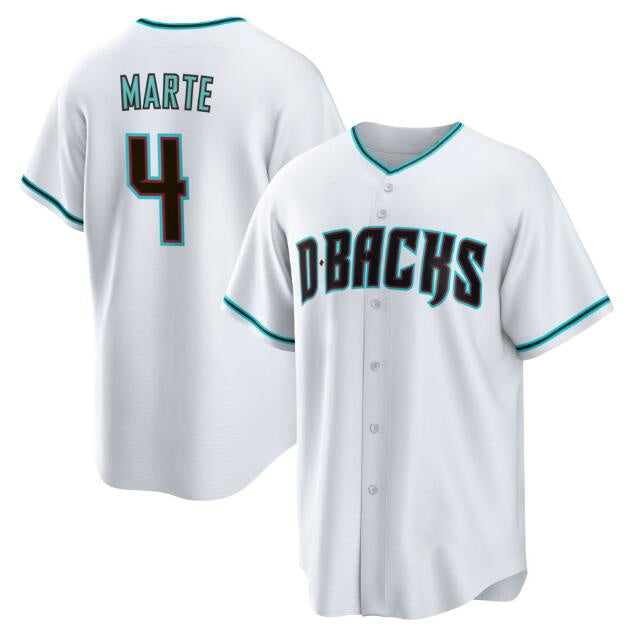 Arizona Diamondbacks #4 Ketel Marte White CONTON Cool Base Stitched Jersey