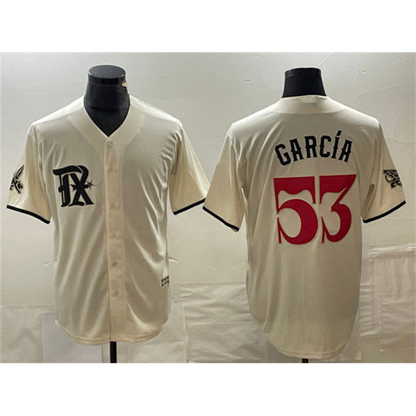 Texas Rangers #53 Adolis Garc¨ªa Cream CONTON City Connect Cool Base Stitched Jersey