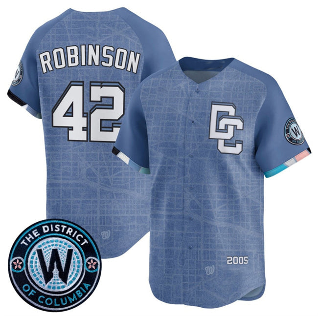 Washington Nationals #42 Jackie Robinson Blue CONTON 2025 City Connect Limited Stitched Jersey