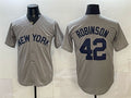 New York Yankees #42 Jackie Robinson Grey CONTON Stitched Jersey