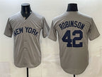New York Yankees #42 Jackie Robinson Grey CONTON Stitched Jersey