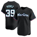Miami Marlins #39 Eury Perez Player Black CONTON Home Limited Stitched Jerseys
