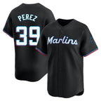 Miami Marlins #39 Eury Perez Player Black CONTON Home Limited Stitched Jerseys