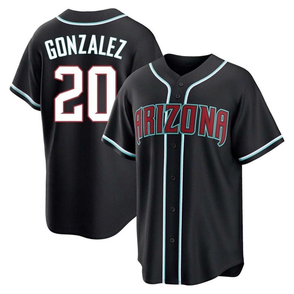 Arizona Diamondbacks #20 Luis Gonzalez Player Black CONTON Home Game Stitched Jerseys