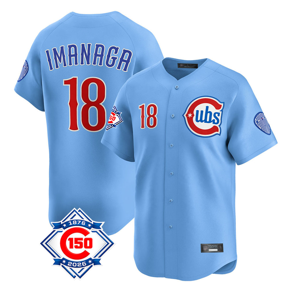 Chicago Cubs #18 Shota Imanaga Player Light Blue CONTON 150th Anniversary Limited Home Stitched Jerseys
