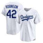 Los Angeles Dodgers #42 Jackie Robinson White CONTON Throwback Cooperstown Collection Limited Jersey