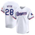 Texas Rangers #28 Jonah Heim White CONTON Home Limited Player Jersey