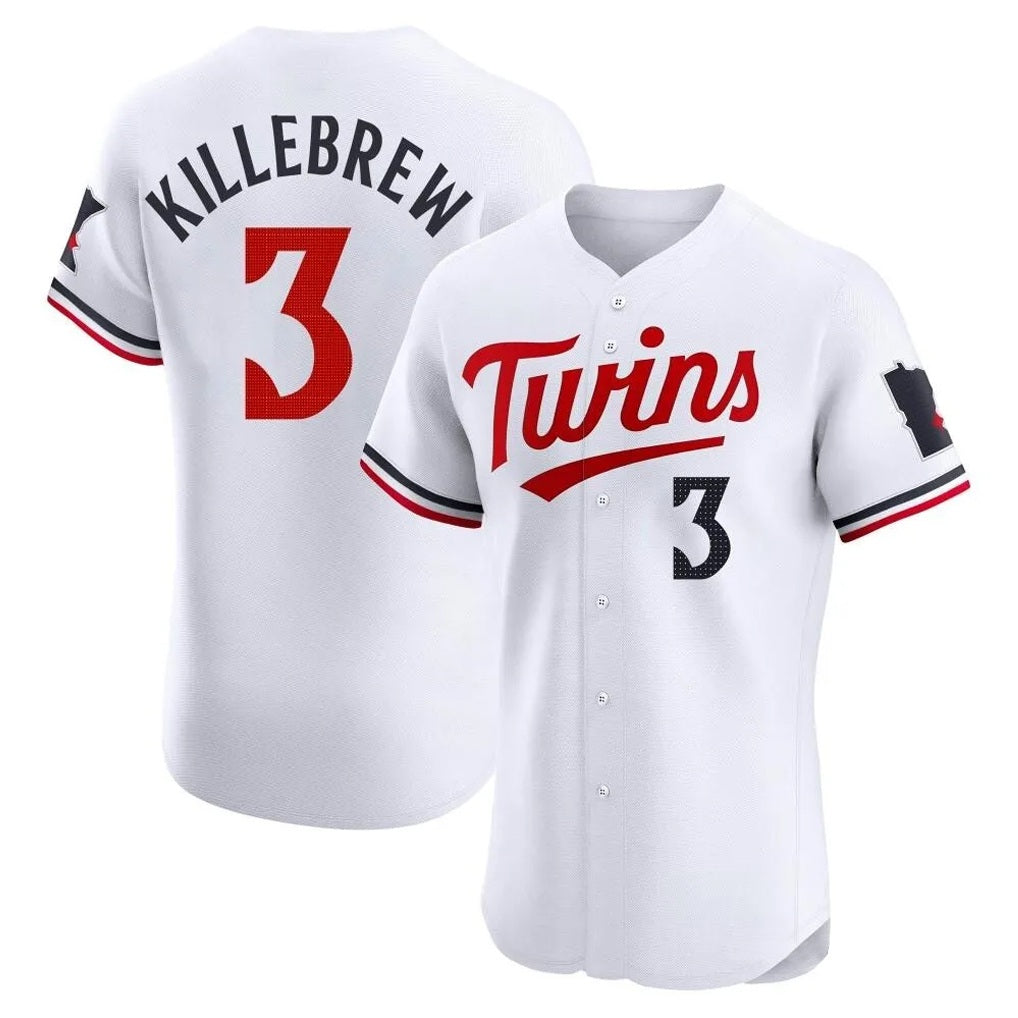 Minnesota Twins #3 Harmon Killebrew Player White CONTONHome Limited Elite Stitched Jerseys