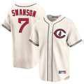 Chicago Cubs #7 Dansby Swanson Player Cream CONTON Field of Dreams Limited Home Game Stitched Jerseys