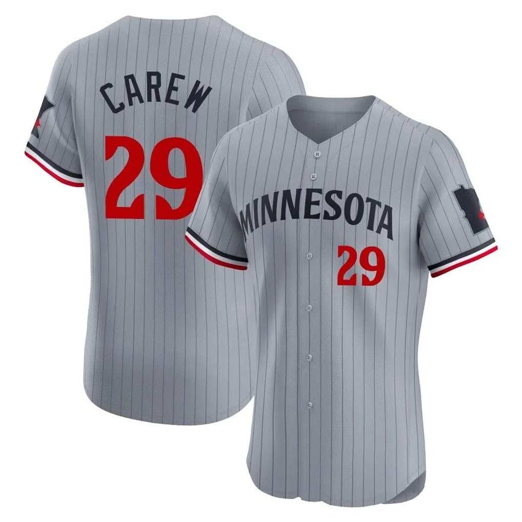 Minnesota Twins #29 Rod Carew Player Gray CONTONHome Limited Elite Stitched Jerseys