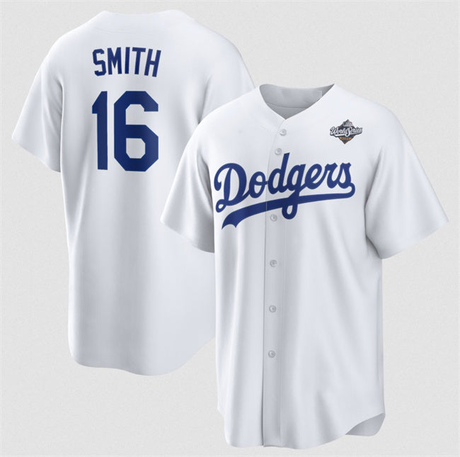 Los Angeles Dodgers #16 Will Smith White CONTON 2025 World Series Home Cool Base Stitched Jersey