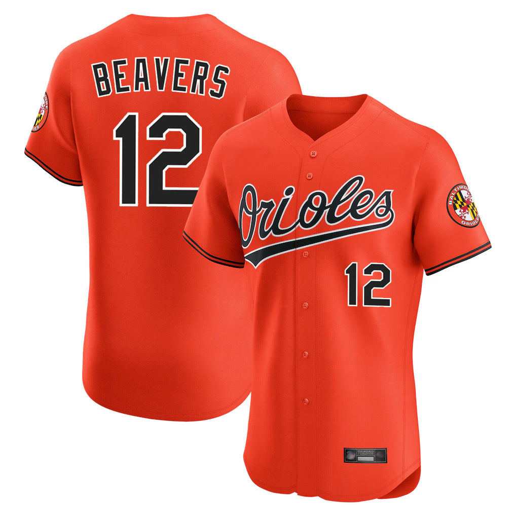 Baltimore Orioles #12 Dylan Beavers Player Orange CONTON Limited Elite Home Game Stitched Jerseys