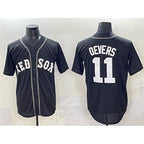 Boston Red Sox #11 Rafael Devers Black CONTON Lights Out Limited Stitched Jersey