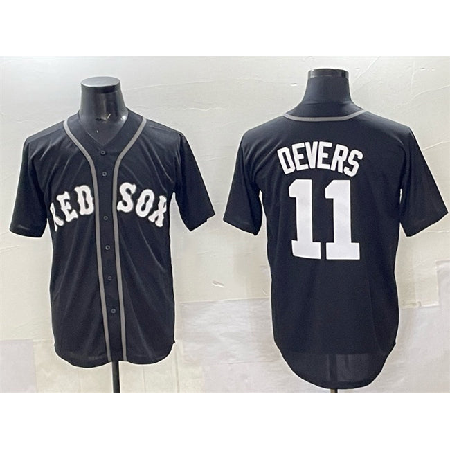 Boston Red Sox #11 Rafael Devers Black CONTON Lights Out Limited Stitched Jersey