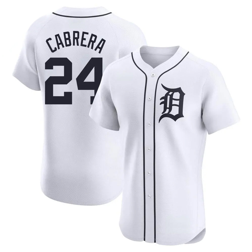 Detroit Tigers #24 Miguel Cabrera Player White CONTON Limited Elite Home Stitched Jerseys