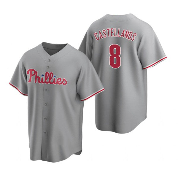 Philadelphia Phillies #8 Nick Castellanos Gray CONTON Cool Base Stitched Jersey
