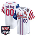 Custom St. Louis Cardinals America 250 Edition Vapor Premier Limited White CONTON Stitched Jerseys