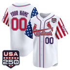 Custom St. Louis Cardinals America 250 Edition Vapor Premier Limited White CONTON Stitched Jerseys