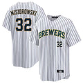 Milwaukee Brewers #32 Jacob Misiorowski Player White CONTON Stripes Limited Game Home Stitched Jerseys