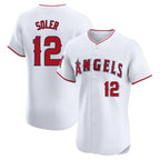 Los Angeles Angels #12 Jorge Soler Player White CONTON Limited Elite Stitched Home Jerseys