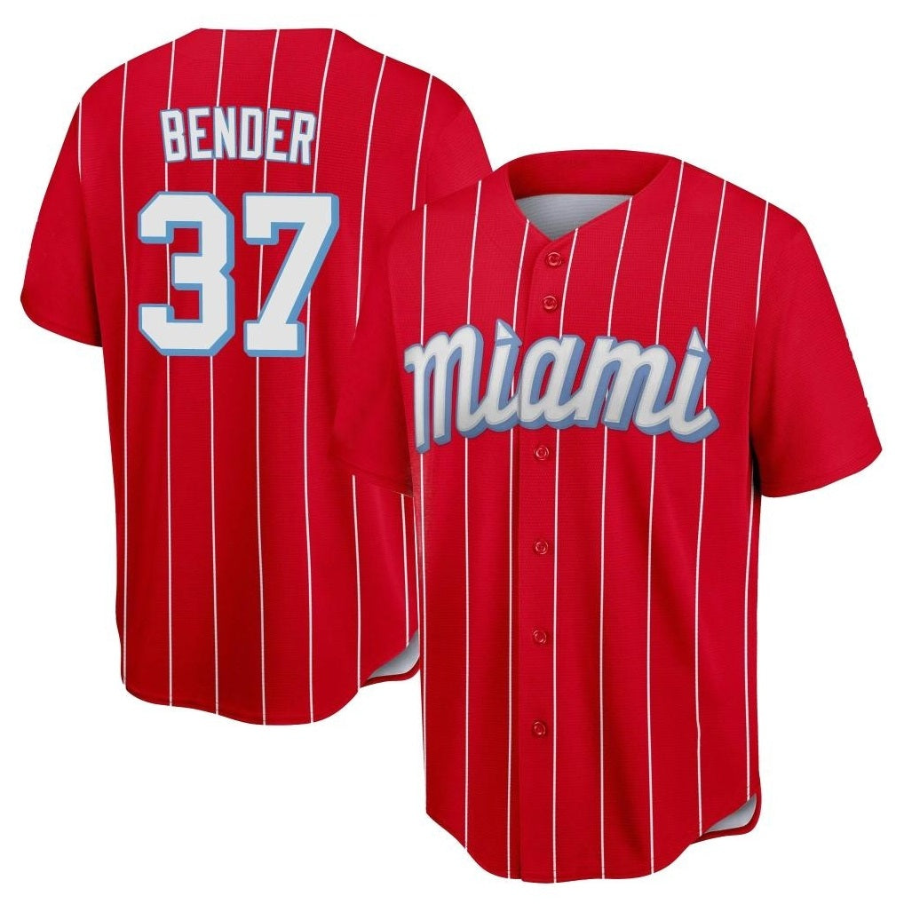 Miami Marlins #37 Anthony Bender Player Red CONTON City Connect Home Game Stitched Jerseys