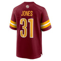 W.Commanders #31 Jonathan Jones Burgundy CONTON Team Game Jersey