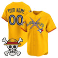 Custom Toronto Blue Jays x One Piece Gold CONTON Vapor Premier Limited Jersey - Stitched