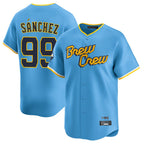 Milwaukee Brewers #99 Gary Sanchez Player Light Blue CONTON City Connect Home Limited Stitched Jerseys