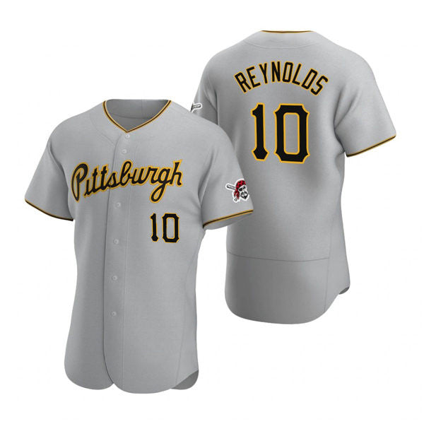 Pittsburgh Pirates #10 Bryan Reynolds Gray CONTON Road Flex Base Jersey