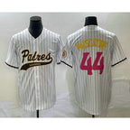 San Diego Padres #44 Joe Musgrove White CONTON Pinstripe 2023 City Connect Cool Base Stitched Jersey