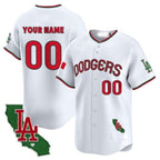 Custom Los Angeles Dodgers Mexico California Patch Vapor Premier Limited Jersey V3 ¨C All Stitched-White CONTON