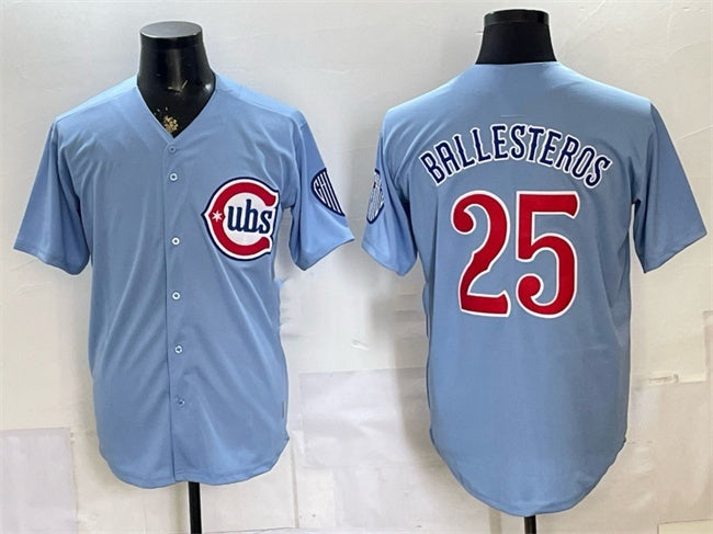 Chicago Cubs #25 Moises ballesteros Blue CONTON 2026 2nd Alternate Limited Stitched Jersey