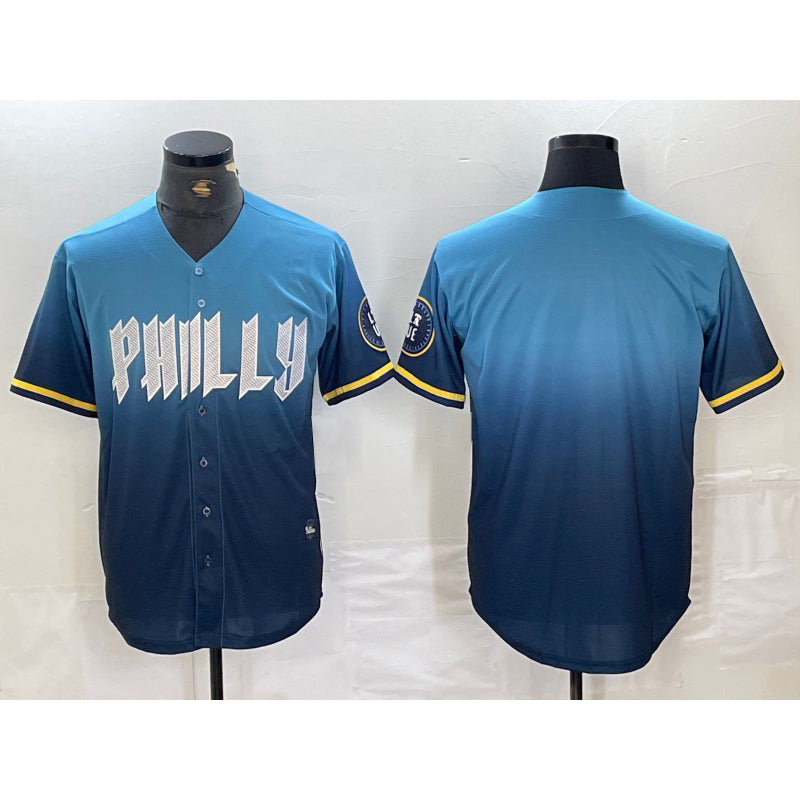 Philadelphia Phillies Blank Blue CONTON 2024 City Connect Limited Stitched Jersey