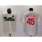 Philadelphia Phillies #45 Zack Wheeler White Green CONTON Cool Base Stitched Jersey 2