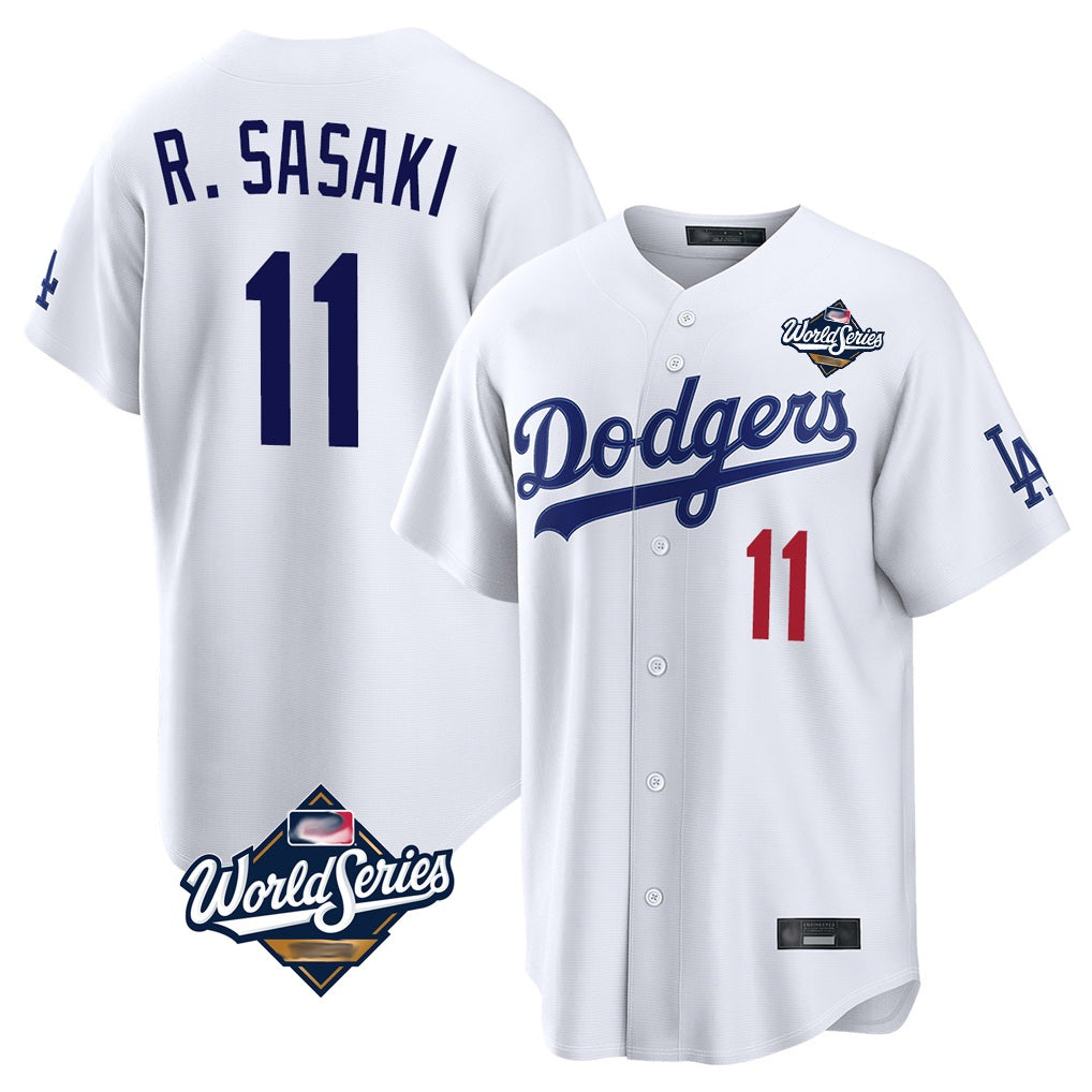 Los Angeles Dodgers #11 Roki Sasaki Player White CONTON World Series Home Game Stitched Jerseys