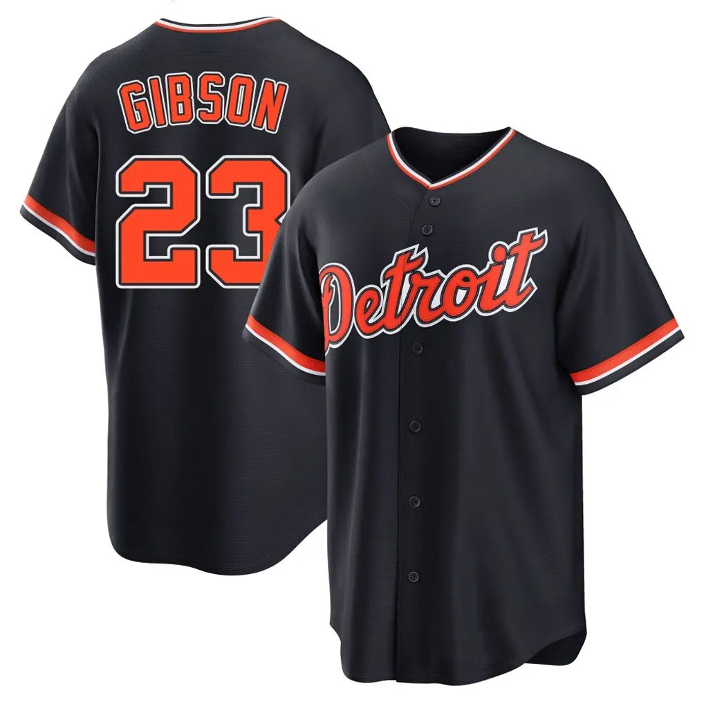 Detroit Tigers #23 Kirk Gibson Player Navy CONTON Home Game Stitched Jerseys