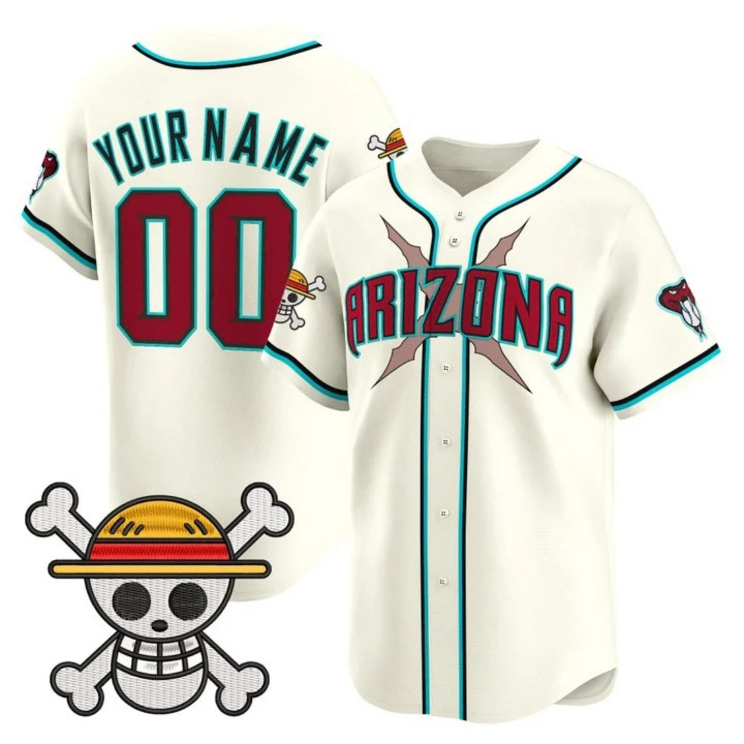Custom Arizona Diamondbacks x One Piece Cream CONTON Vapor Premier Limited Jersey - Stitched