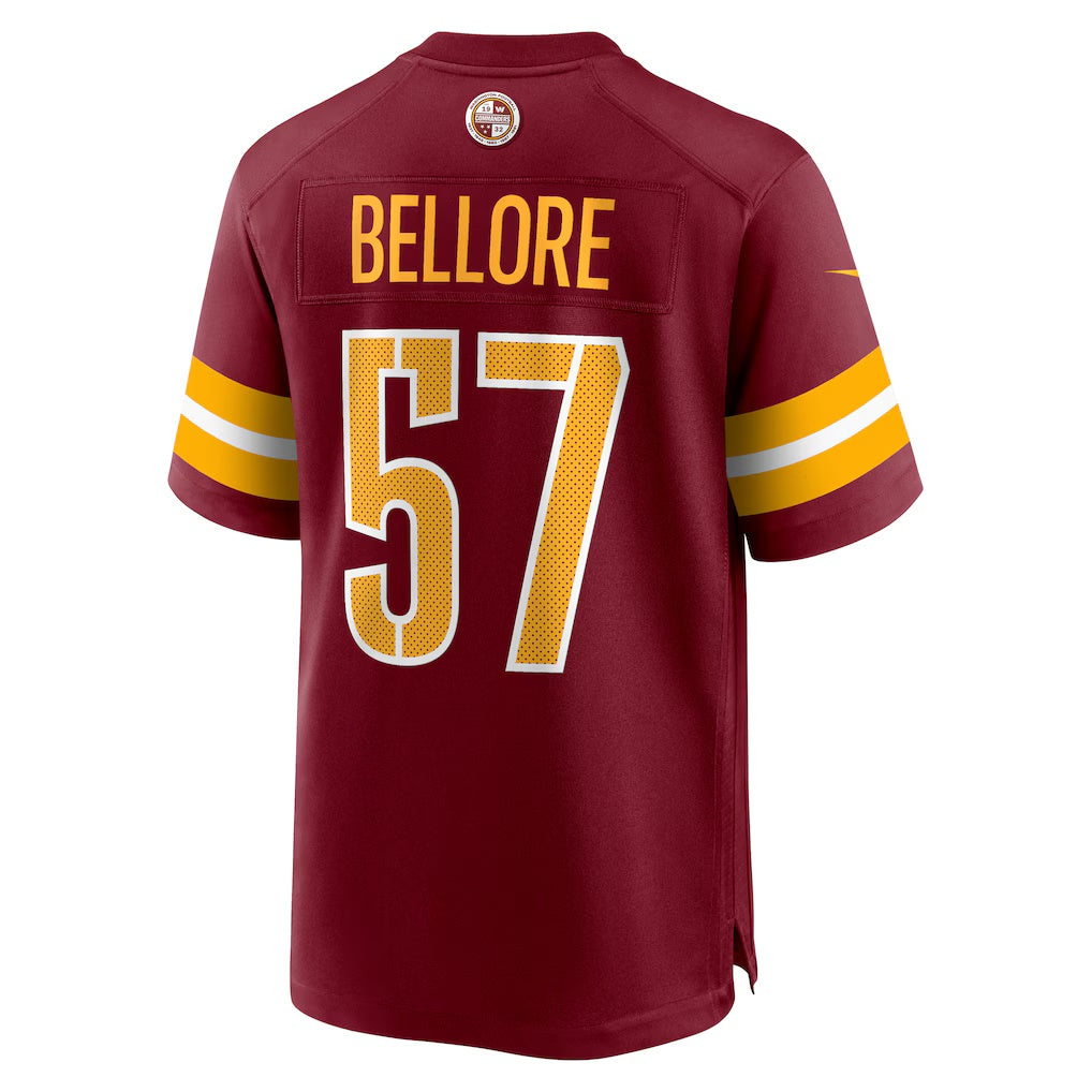 W.Commanders #57 Nick Bellore Burgundy CONTON Team Game Jersey