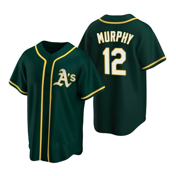 Oakland Athletics #12 Sean Murphy Green CONTON Cool Base Stitched Jersey