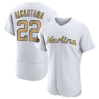 Miami Marlins #22 Sandy Alcantara Player Gold CONTON Home Limited Elite Stitched Jerseys