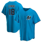 Miami Marlins #18 Griffin Conine Player Blue CONTON Home Game Stitched Jerseys