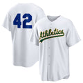 Oakland Athletics #42 Jackie Robinson White CONTON Home 2025 Day Replica Jersey