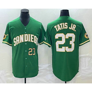 San Diego Padres #23 Fernando Tatis Jr Number Green CONTON Cool Base Stitched Jersey